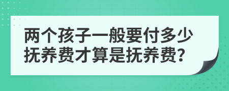 两个孩子一般要付多少抚养费才算是抚养费？