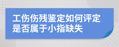 工伤伤残鉴定如何评定是否属于小指缺失