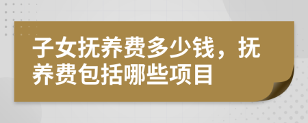 子女抚养费多少钱，抚养费包括哪些项目