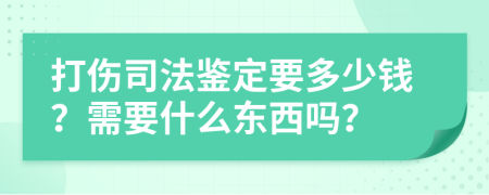 打伤司法鉴定要多少钱？需要什么东西吗？