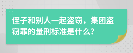 侄子和别人一起盗窃，集团盗窃罪的量刑标准是什么？