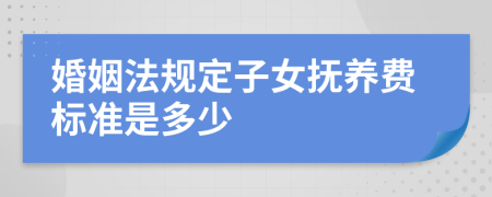 婚姻法规定子女抚养费标准是多少