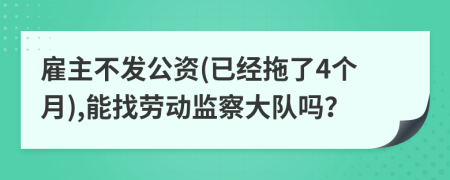 雇主不发公资(已经拖了4个月),能找劳动监察大队吗？