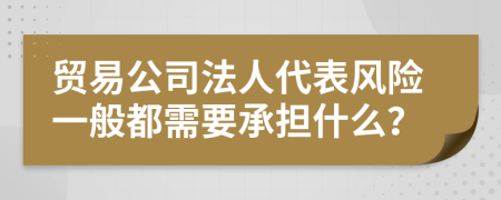 贸易公司法人代表风险一般都需要承担什么？