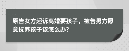 原告女方起诉离婚要孩子，被告男方愿意抚养孩子该怎么办?