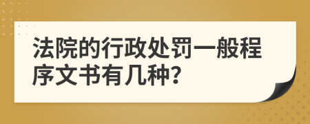 法院的行政处罚一般程序文书有几种？