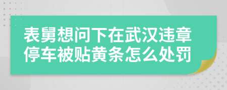 表舅想问下在武汉违章停车被贴黄条怎么处罚