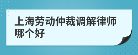 上海劳动仲裁调解律师哪个好