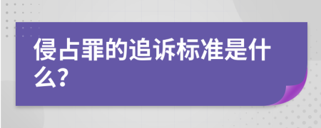 侵占罪的追诉标准是什么？