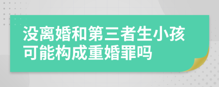 没离婚和第三者生小孩可能构成重婚罪吗