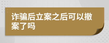 诈骗后立案之后可以撤案了吗