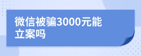 微信被骗3000元能立案吗