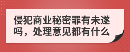 侵犯商业秘密罪有未遂吗，处理意见都有什么
