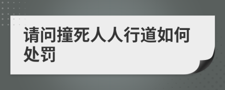 请问撞死人人行道如何处罚