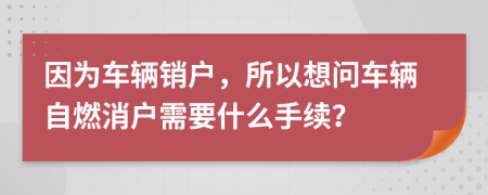 因为车辆销户，所以想问车辆自燃消户需要什么手续？