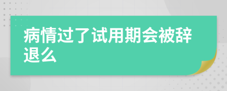 病情过了试用期会被辞退么