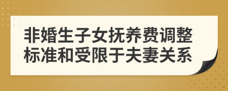 非婚生子女抚养费调整标准和受限于夫妻关系