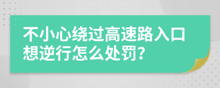 不小心绕过高速路入口想逆行怎么处罚？