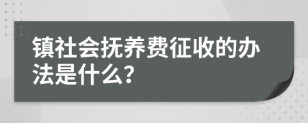 镇社会抚养费征收的办法是什么？