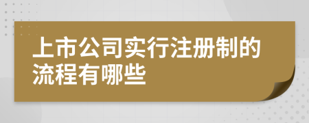 上市公司实行注册制的流程有哪些