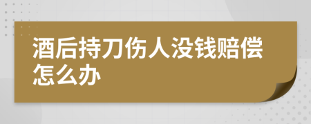 酒后持刀伤人没钱赔偿怎么办