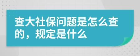 查大社保问题是怎么查的，规定是什么