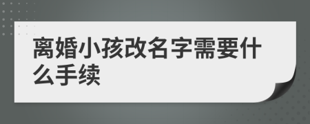 离婚小孩改名字需要什么手续