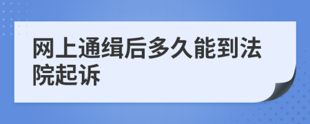 网上通缉后多久能到法院起诉