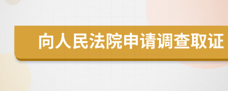 向人民法院申请调查取证