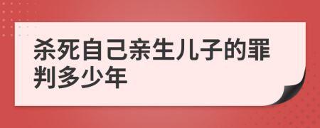 杀死自己亲生儿子的罪判多少年