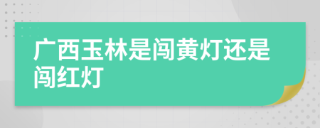 广西玉林是闯黄灯还是闯红灯