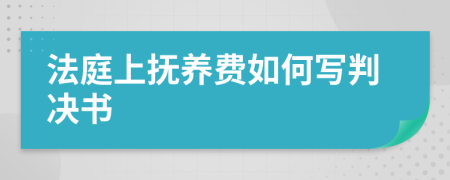 法庭上抚养费如何写判决书