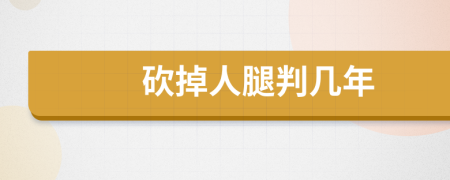砍掉人腿判几年