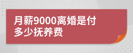 月薪9000离婚是付多少抚养费