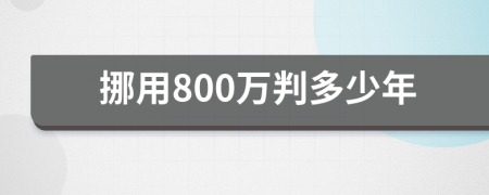 挪用800万判多少年