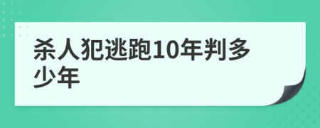 杀人犯逃跑10年判多少年