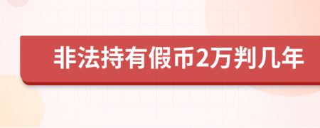 非法持有假币2万判几年