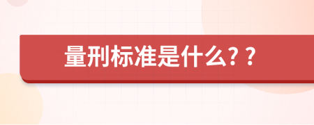 量刑标准是什么? ?