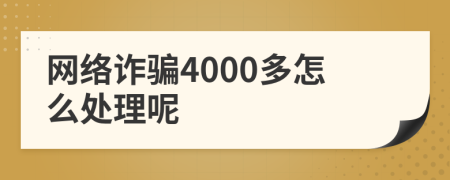 网络诈骗4000多怎么处理呢