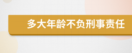 多大年龄不负刑事责任