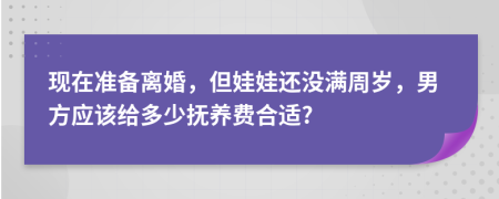 现在准备离婚，但娃娃还没满周岁，男方应该给多少抚养费合适?