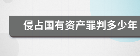 侵占国有资产罪判多少年