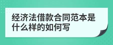 经济法借款合同范本是什么样的如何写