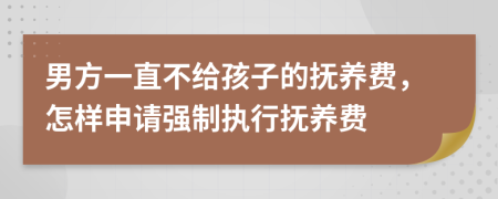 男方一直不给孩子的抚养费，怎样申请强制执行抚养费