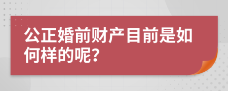 公正婚前财产目前是如何样的呢？