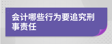 会计哪些行为要追究刑事责任