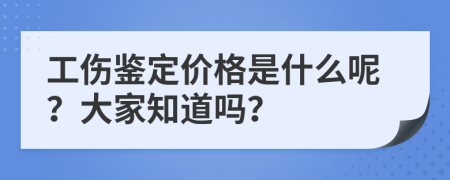 工伤鉴定价格是什么呢？大家知道吗？