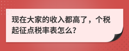 现在大家的收入都高了，个税起征点税率表怎么？