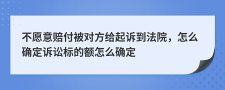 不愿意赔付被对方给起诉到法院，怎么确定诉讼标的额怎么确定