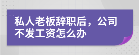 私人老板辞职后，公司不发工资怎么办